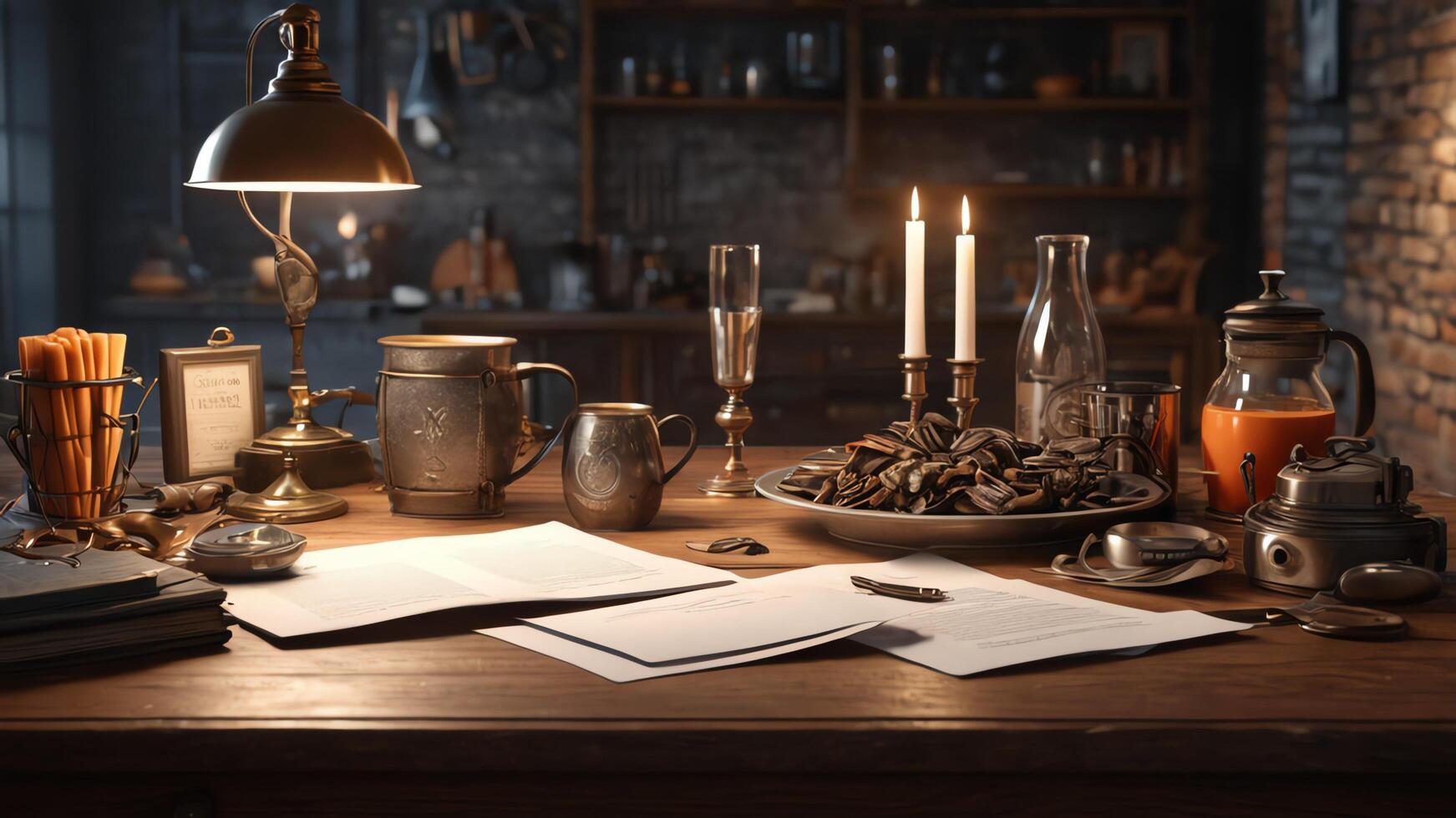 background of items on the table photo