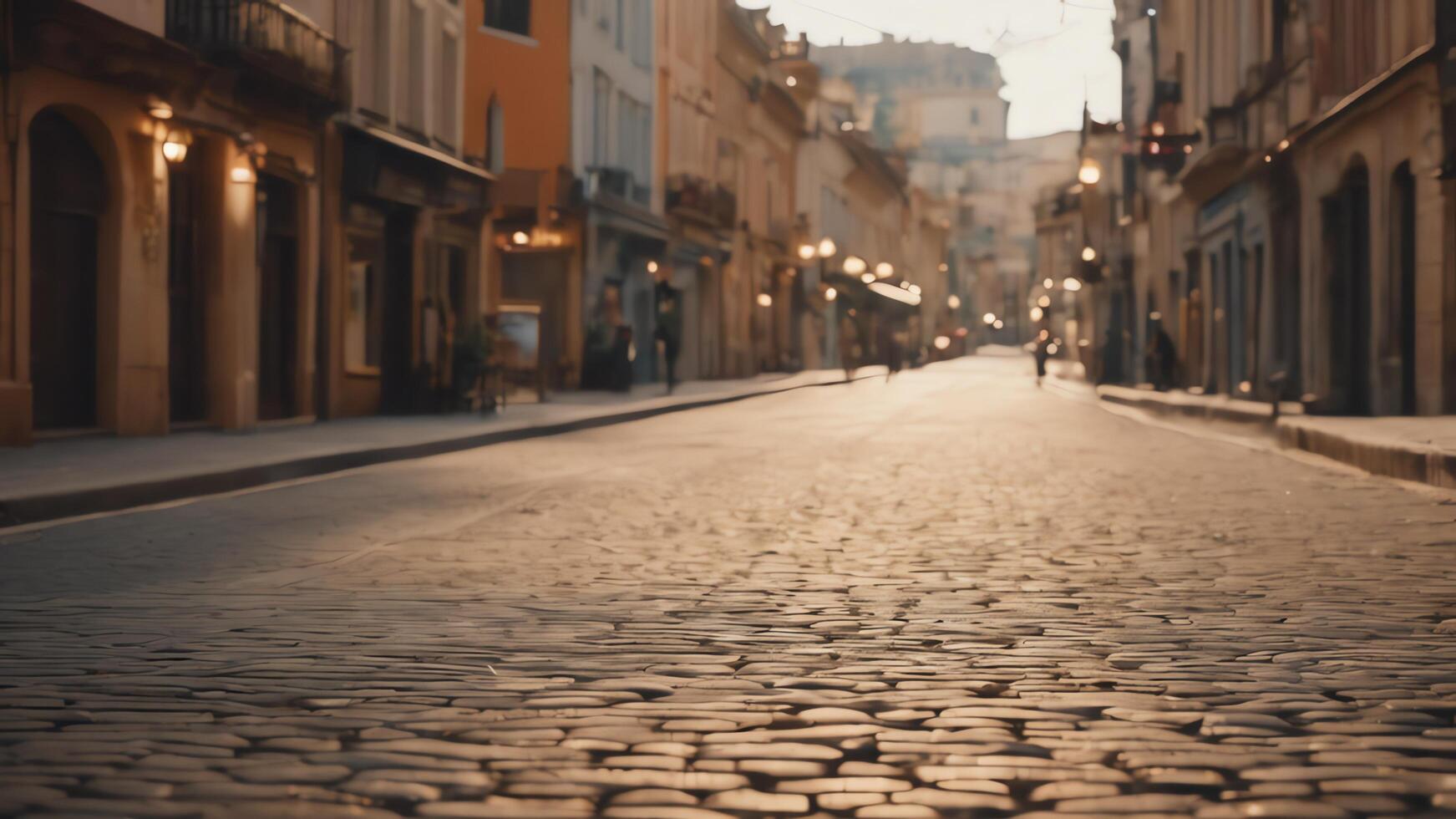 a city street with tall buildings in the background photo