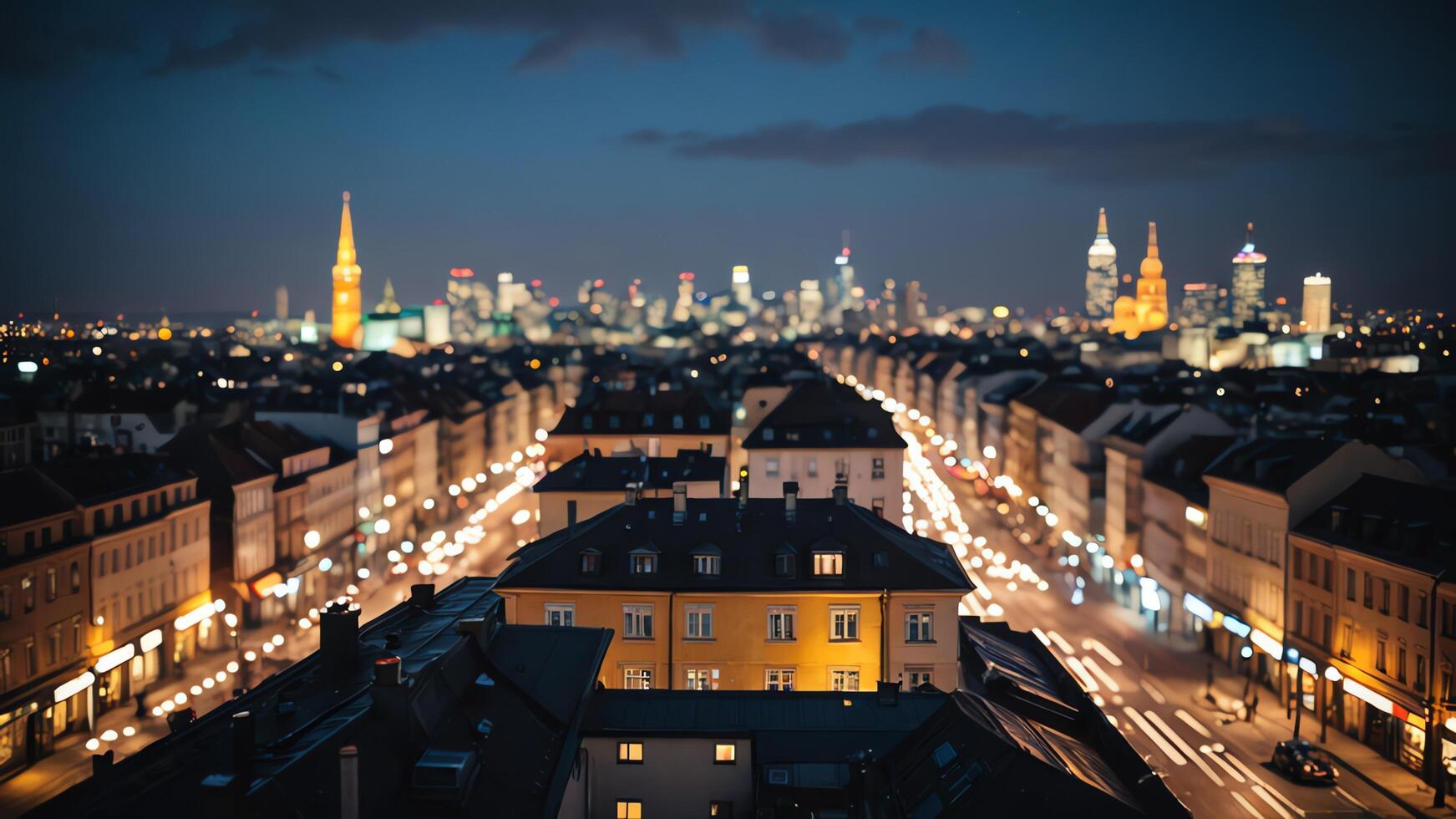 urban highway, city atmosphere, busy city, skyscrapers background photo