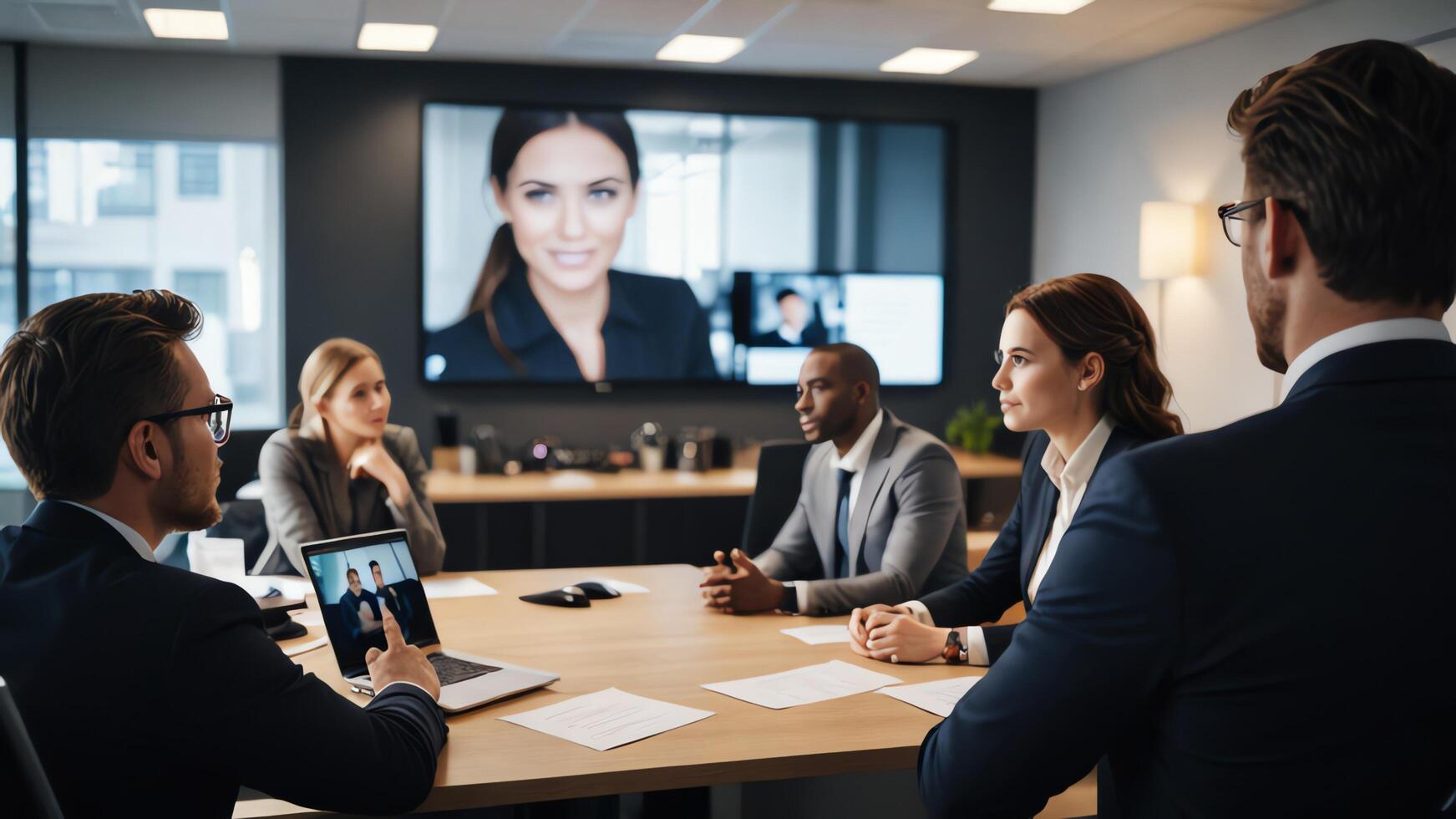 business people in conference room photo