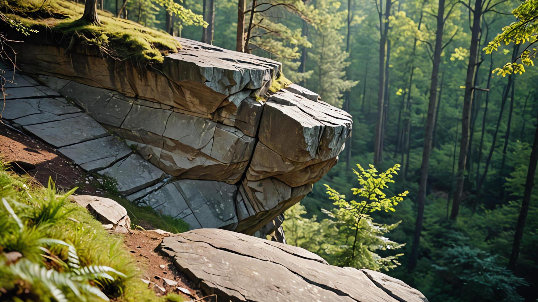 landscape cliff overlooking a valley photo