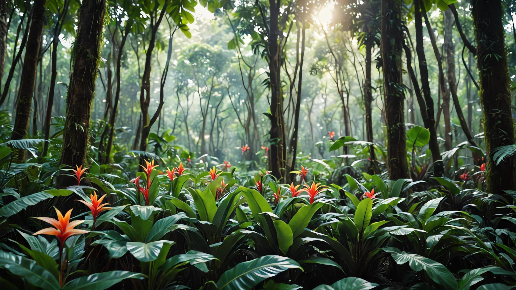 flowers, natural forest plants with beautiful natural views photo
