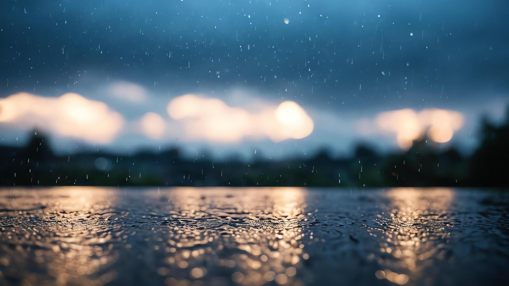 rainy day with blurred background photo
