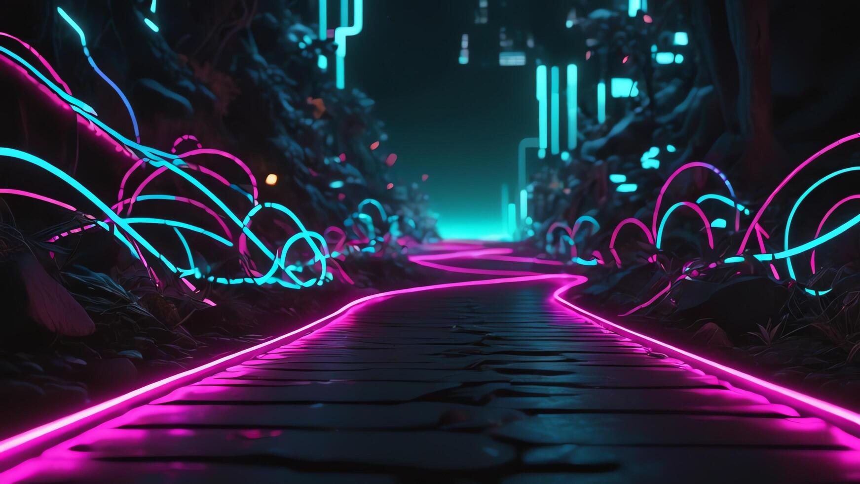 light path, neon light movement, neon light movement abstract photo