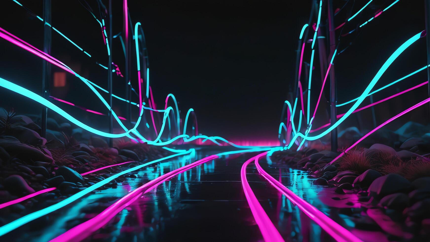 light path, neon light movement, neon light movement abstract photo