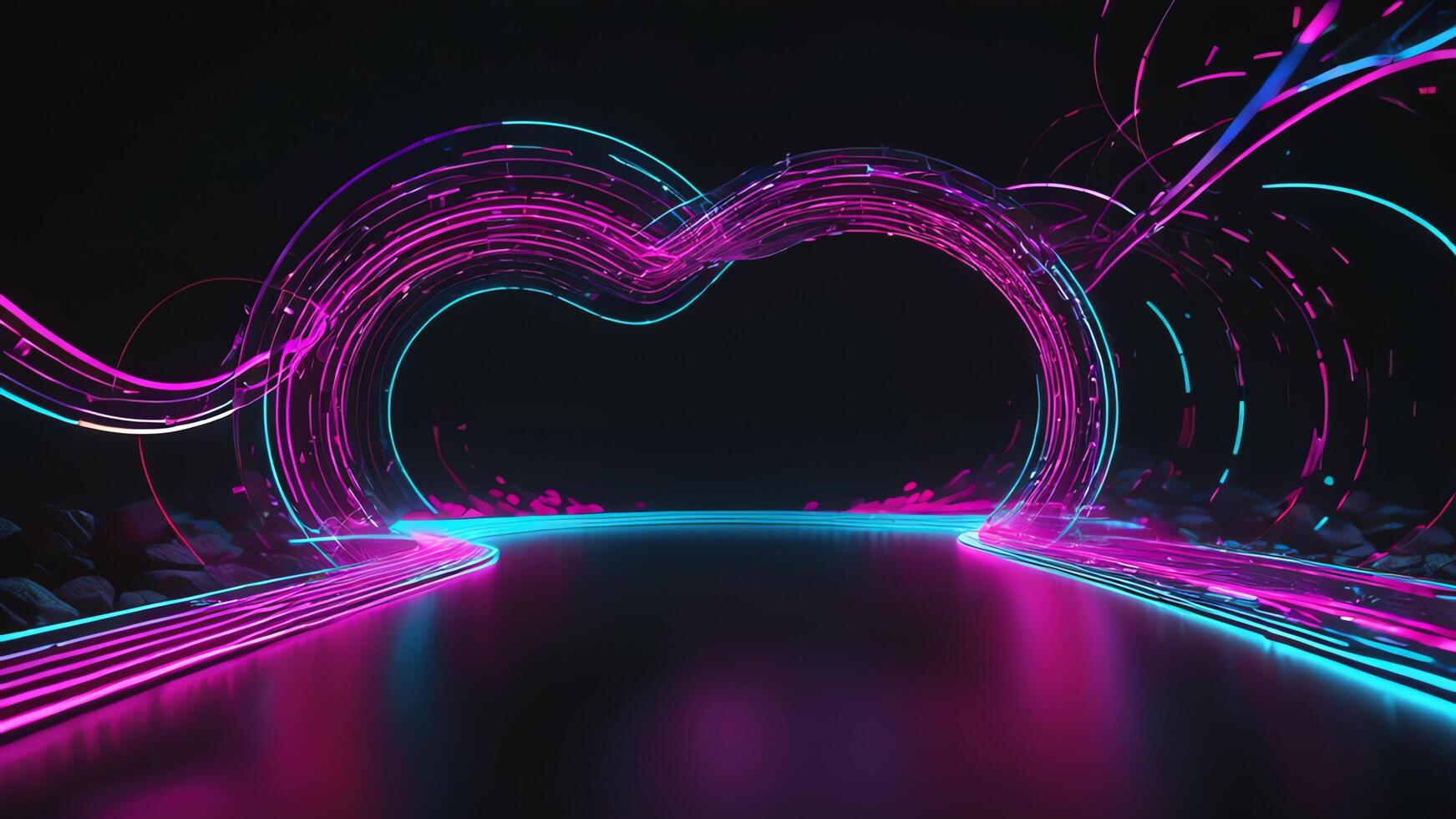 light path, neon light movement, neon light movement abstract photo