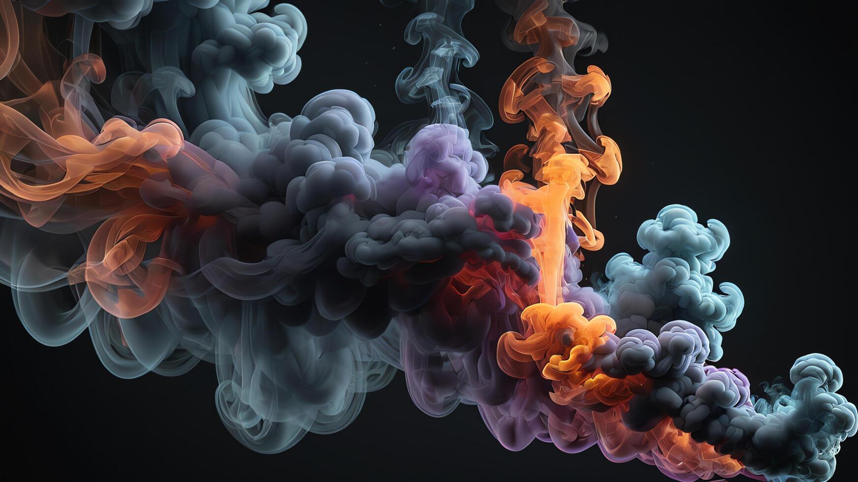 colorful smoke on a black background photo