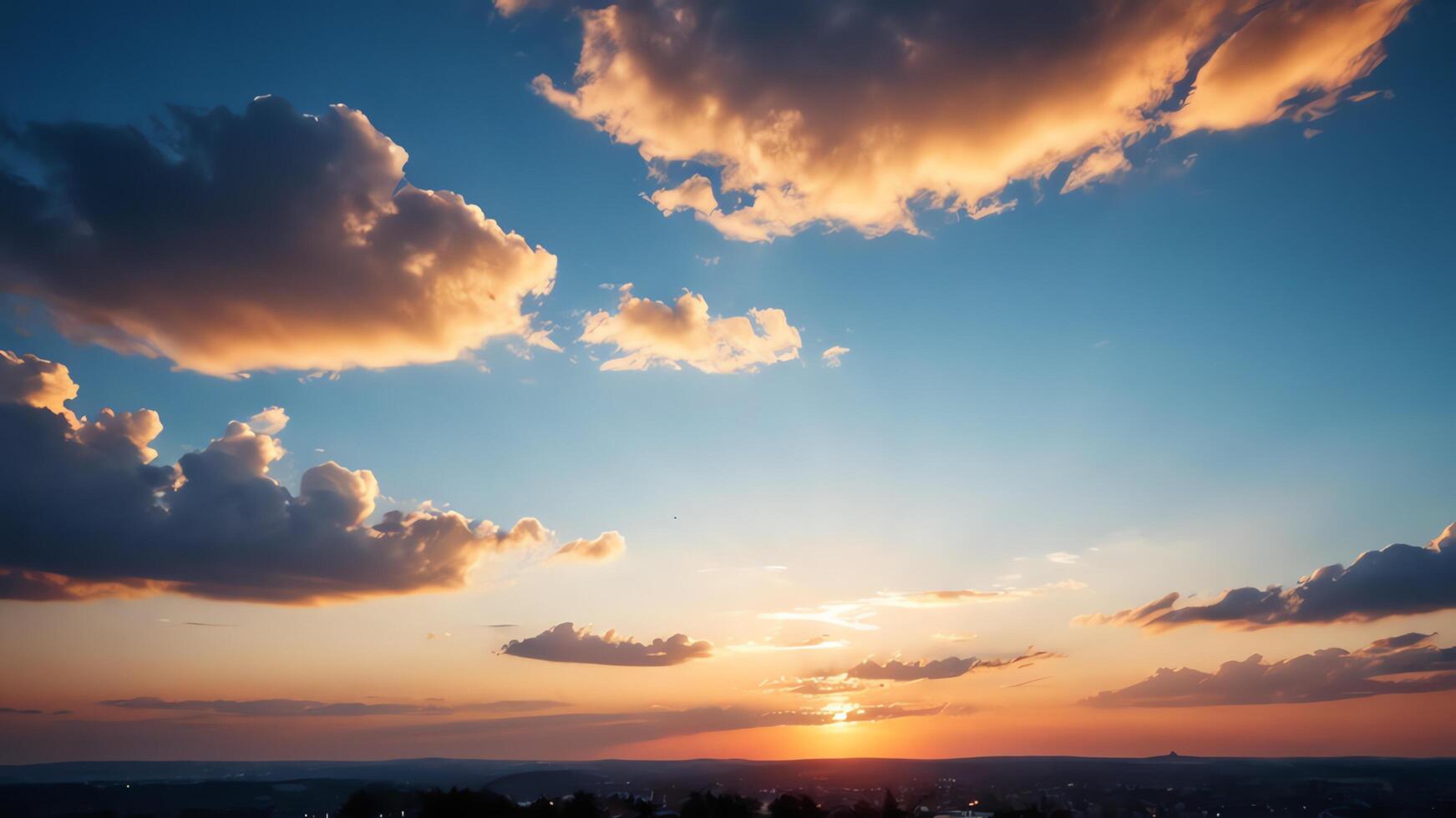 view of the sky with the orange light of the sun photo