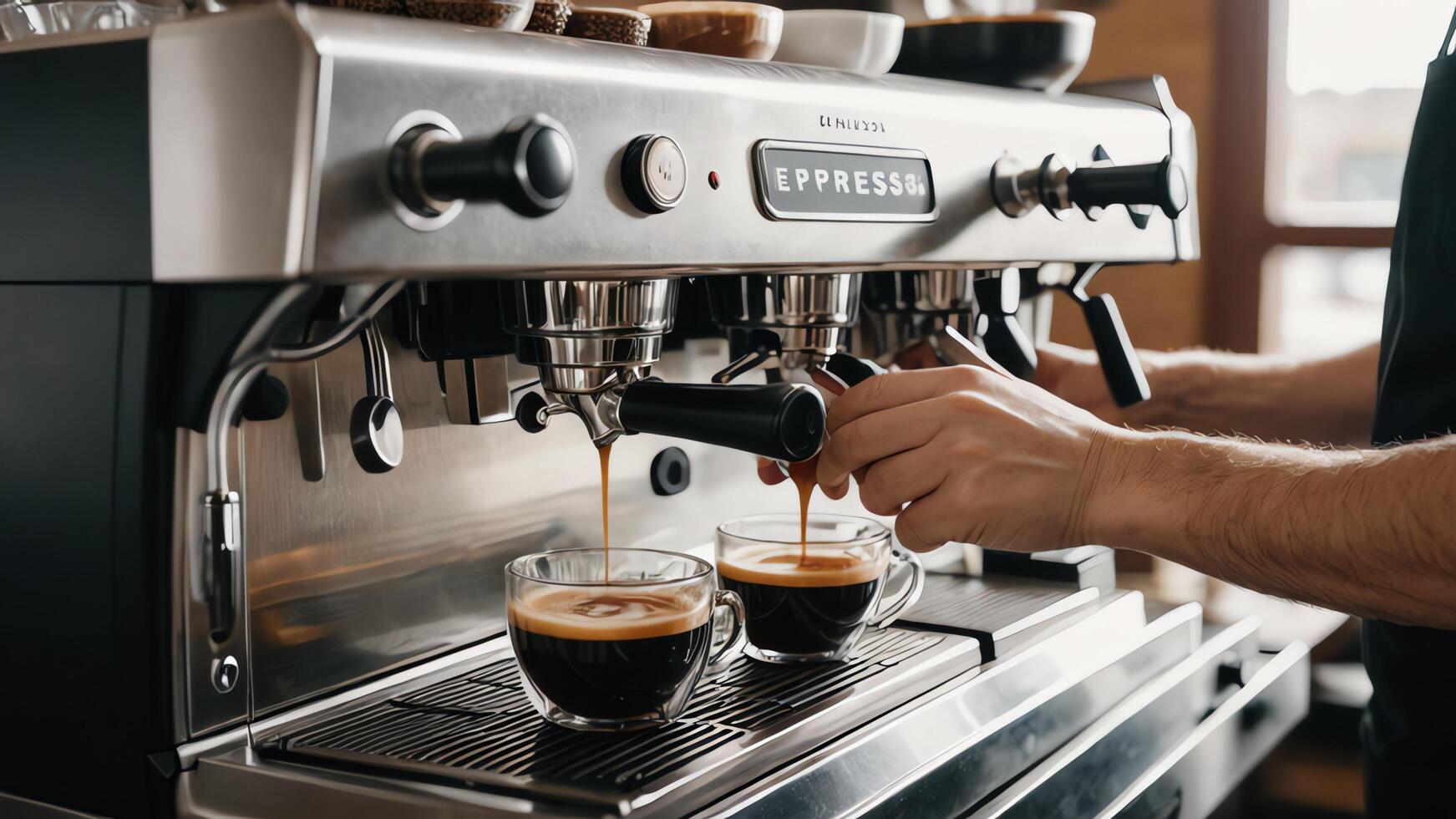 activities of baristas, cafe workers, coffee shops, coffee makers. photo