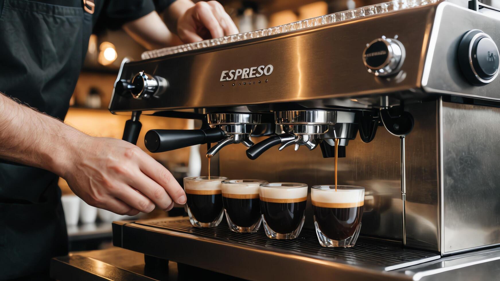 activities of baristas, cafe workers, coffee shops, coffee makers. photo