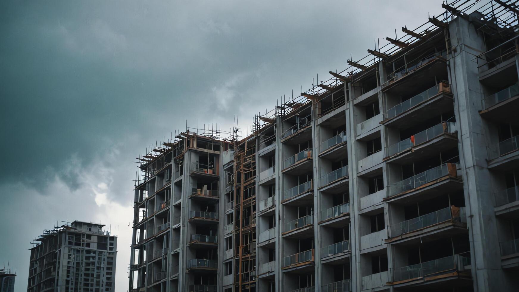 view of building under active construction work photo