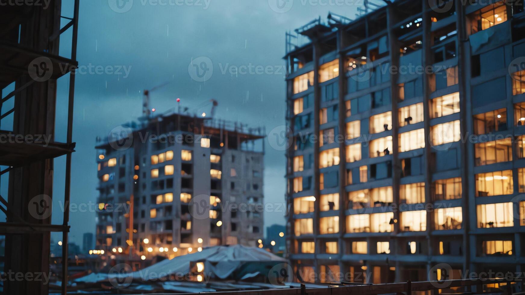 view of building under active construction work photo