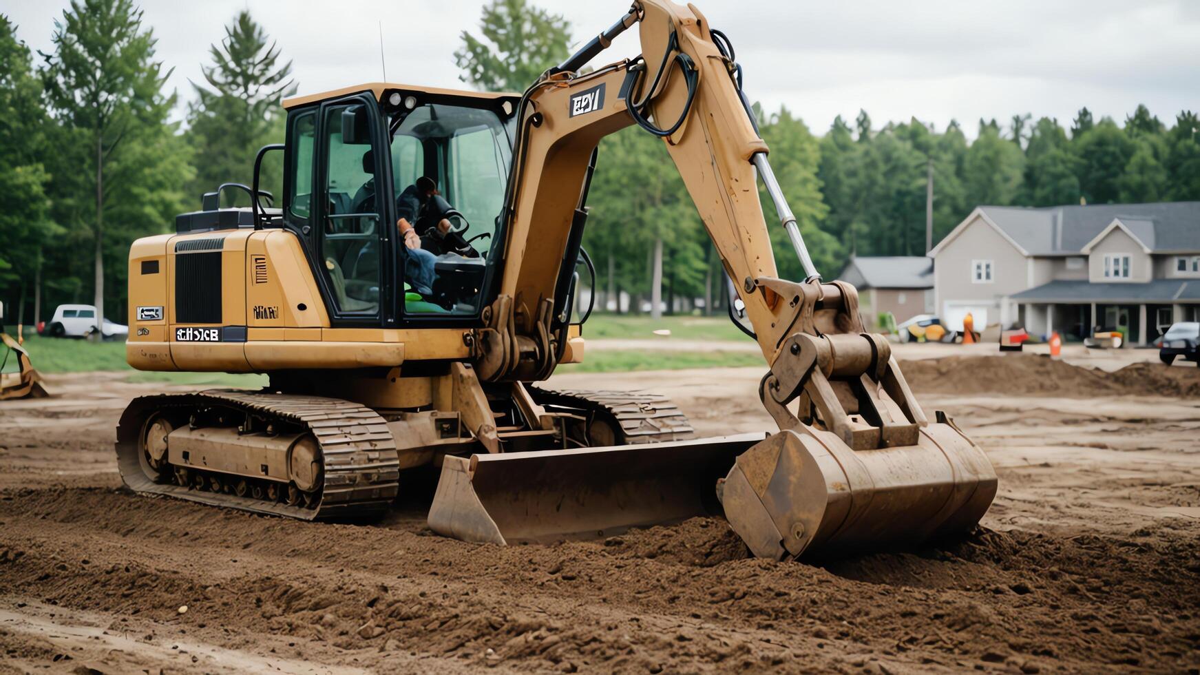 active construction heavy equipment operations, heavy work, work activities, construction projects photo