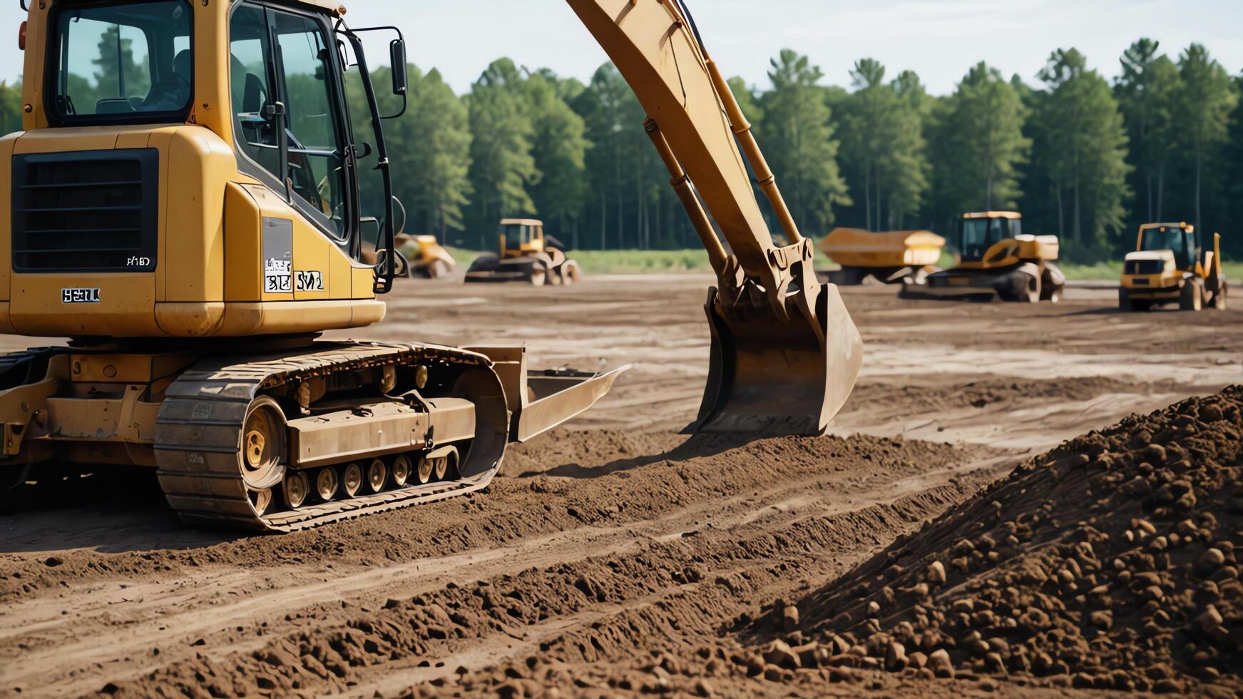 active construction heavy equipment operations, heavy work, work activities, construction projects photo