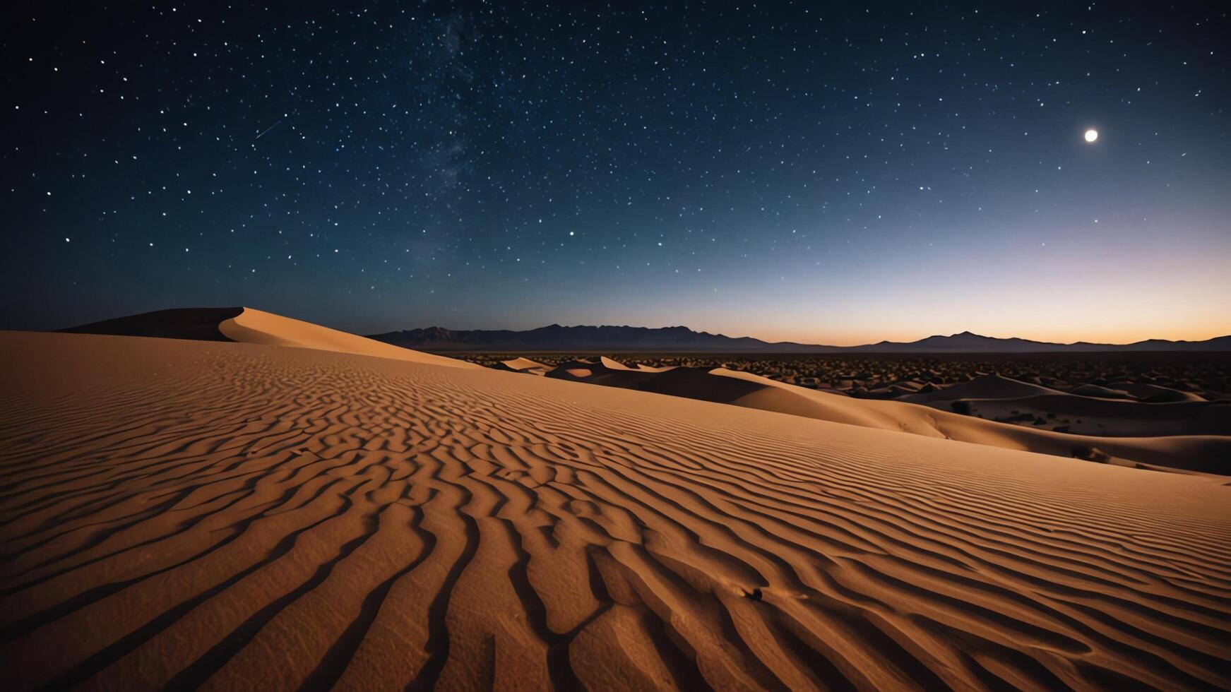 desert landscape with beautiful night sky photo