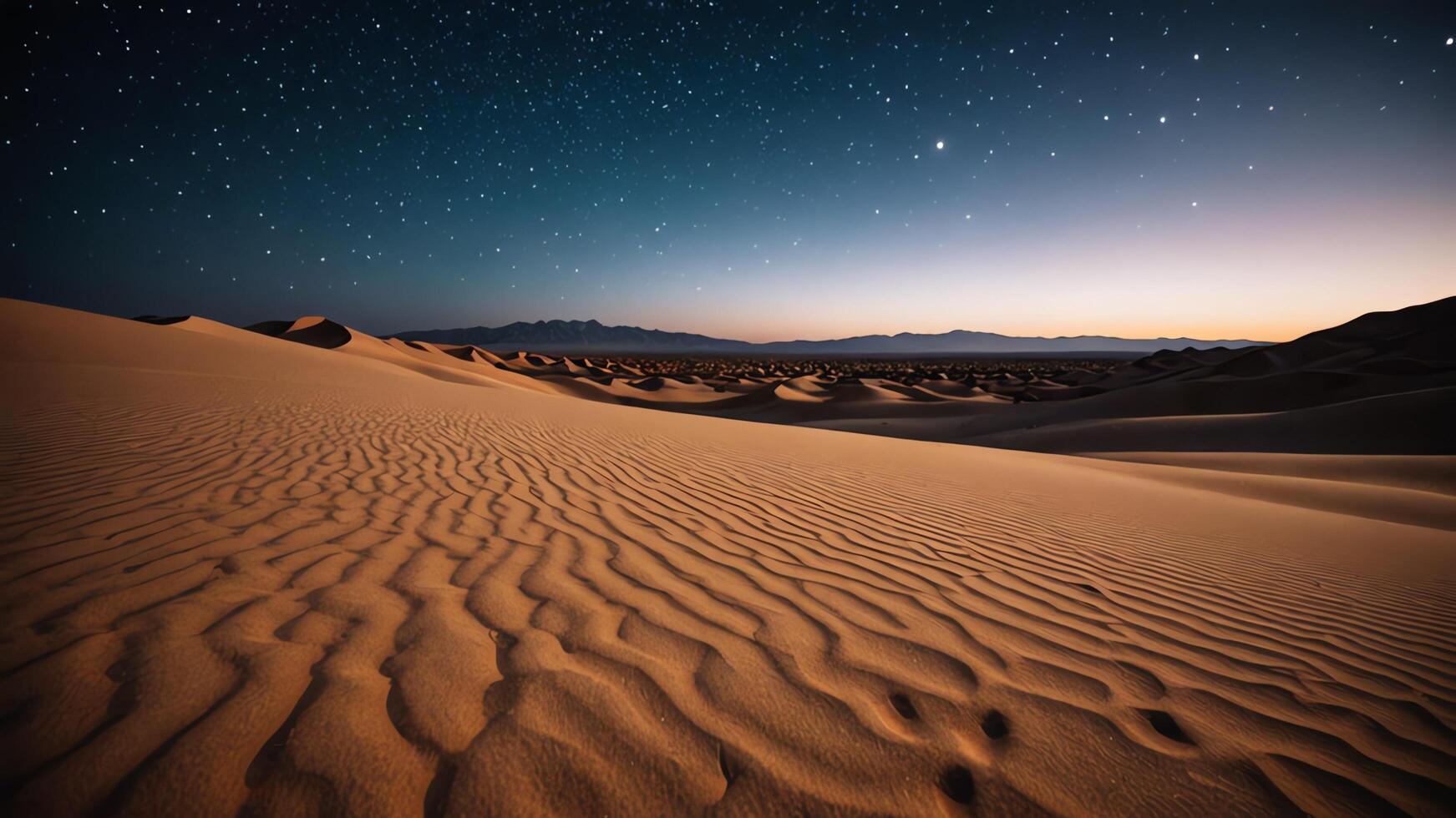 desert landscape with beautiful night sky photo