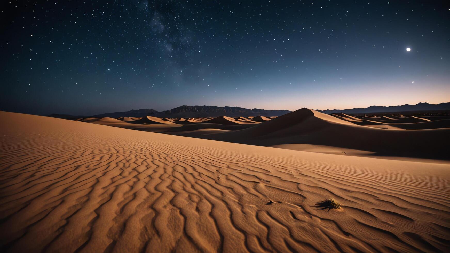 desert landscape with beautiful night sky photo