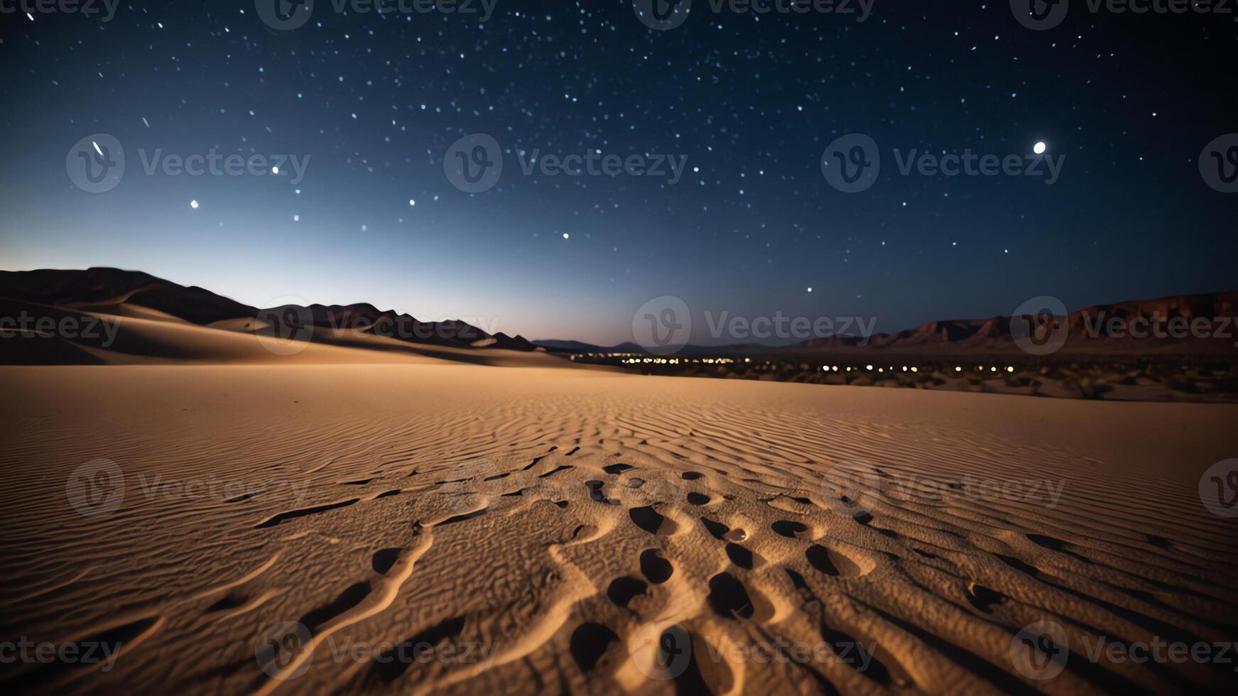 desert landscape with beautiful night sky photo