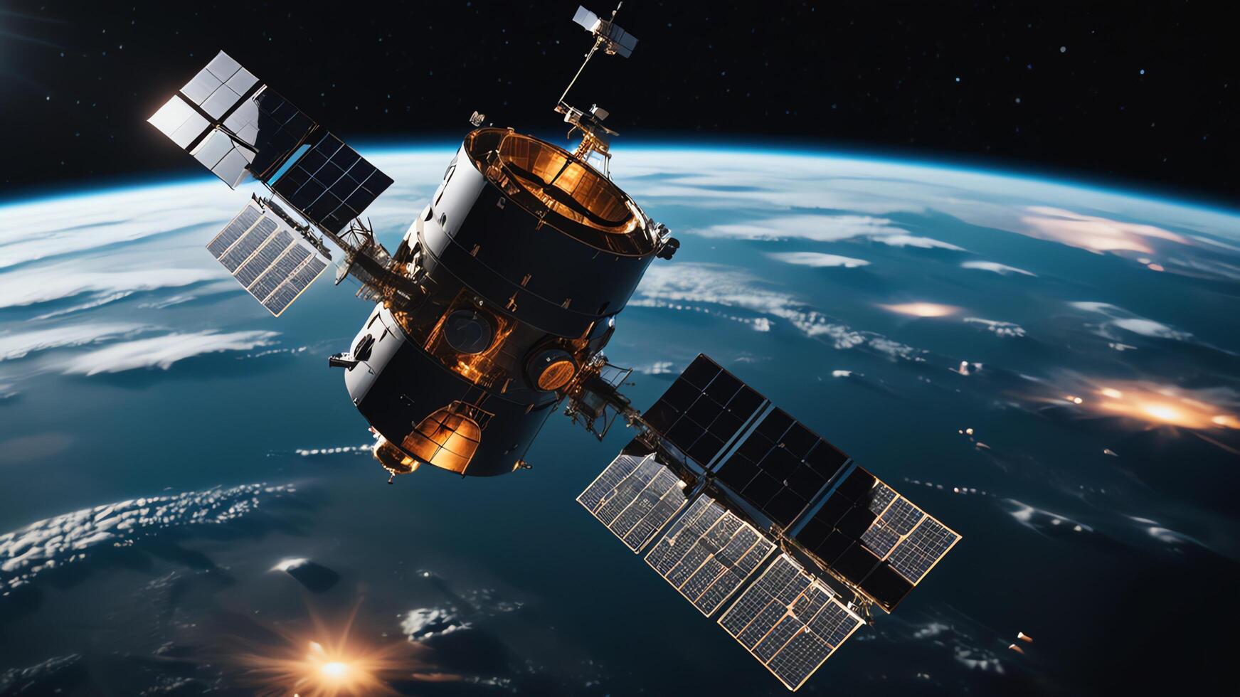 space station, satellite, in space photo