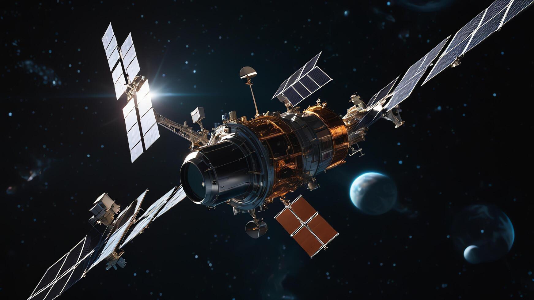 space station, satellite, in space photo