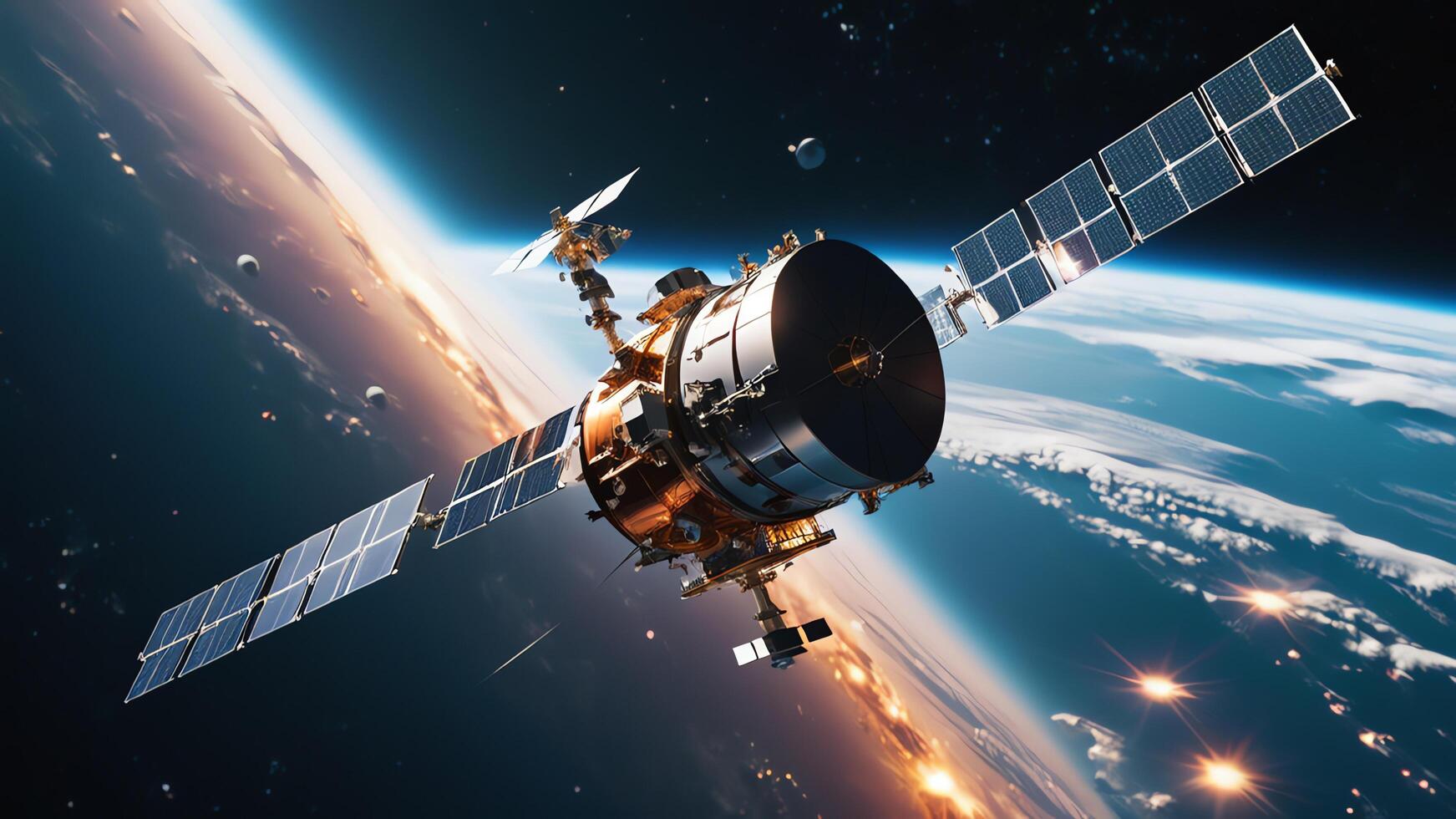 space station, satellite, in space photo