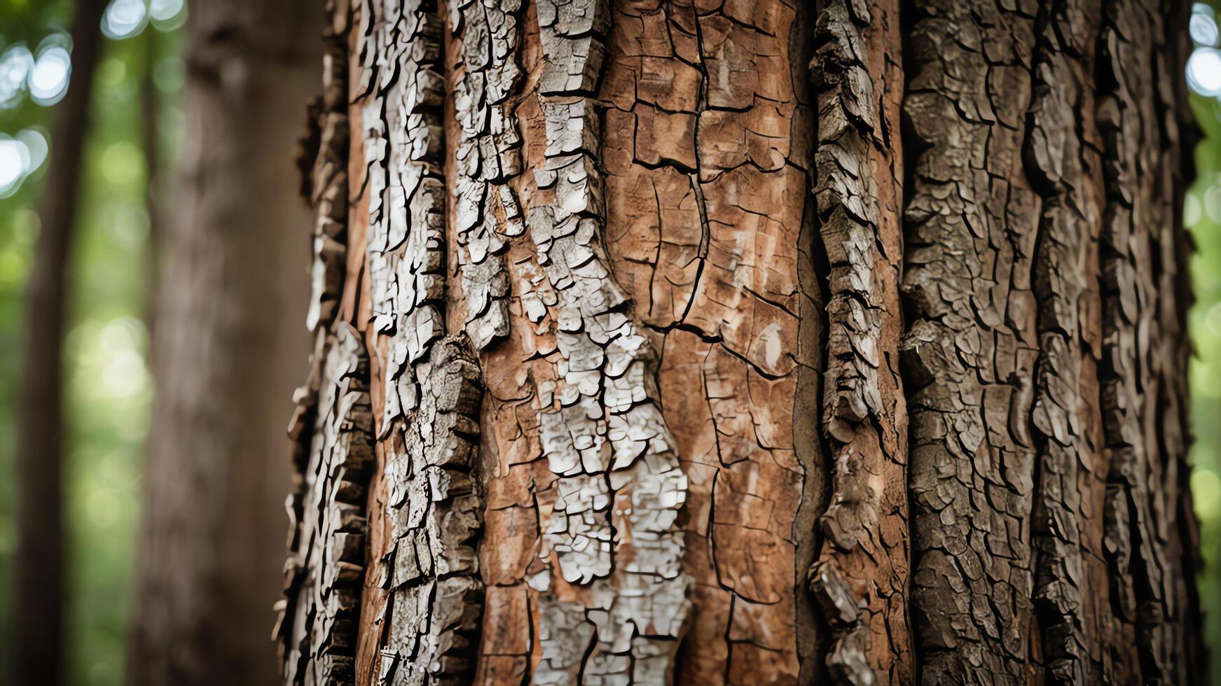 a close up of a tree trunk with sun shining through photo