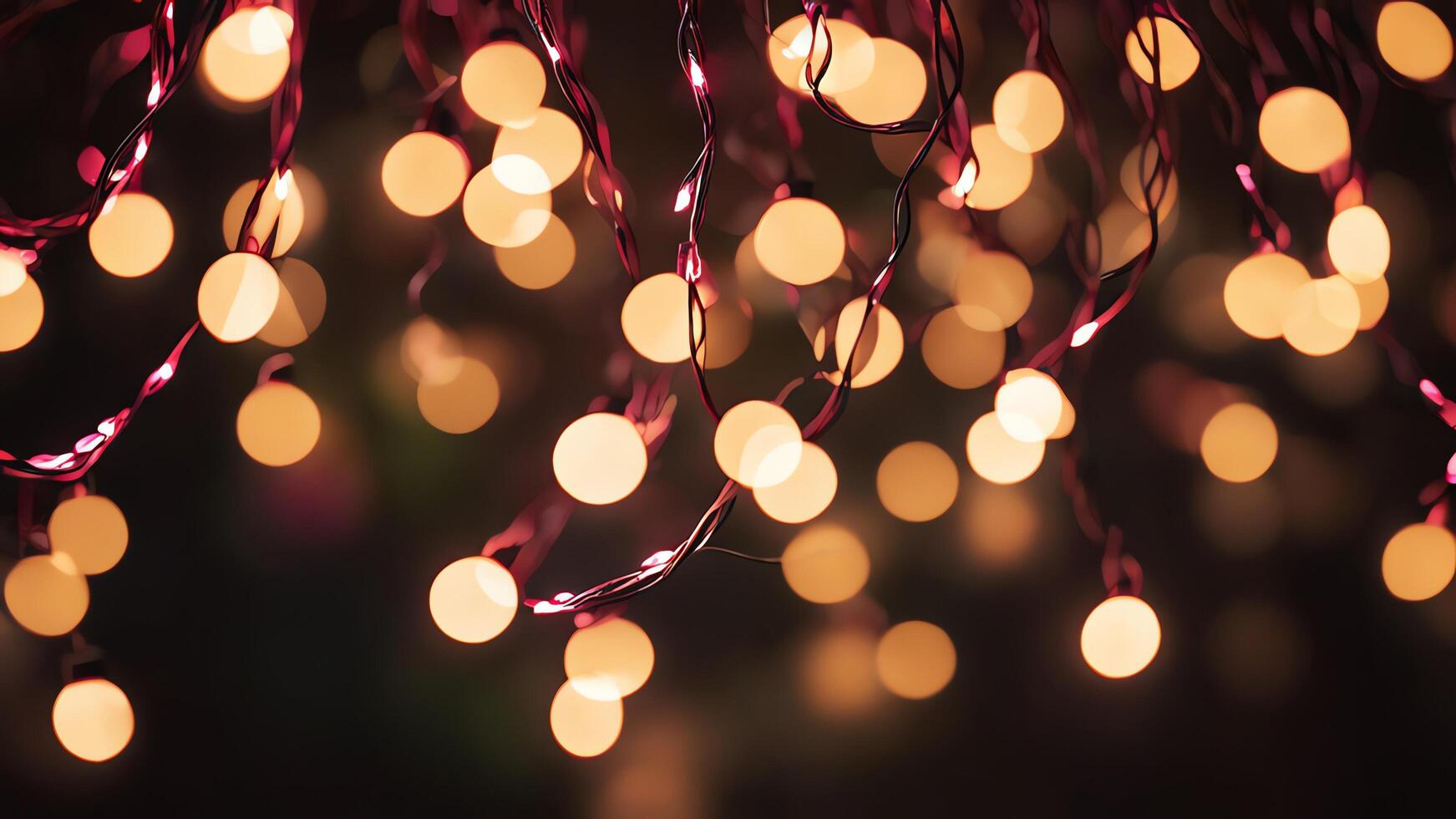 a close up of a string of lights photo