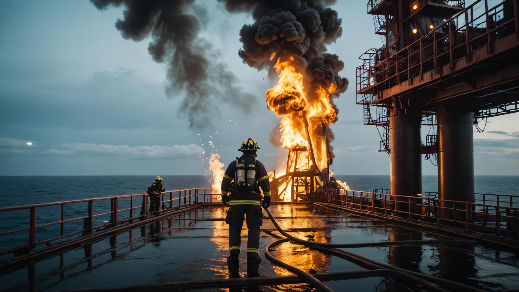 firefighting activities, the atmosphere of firefighters putting out fires photo