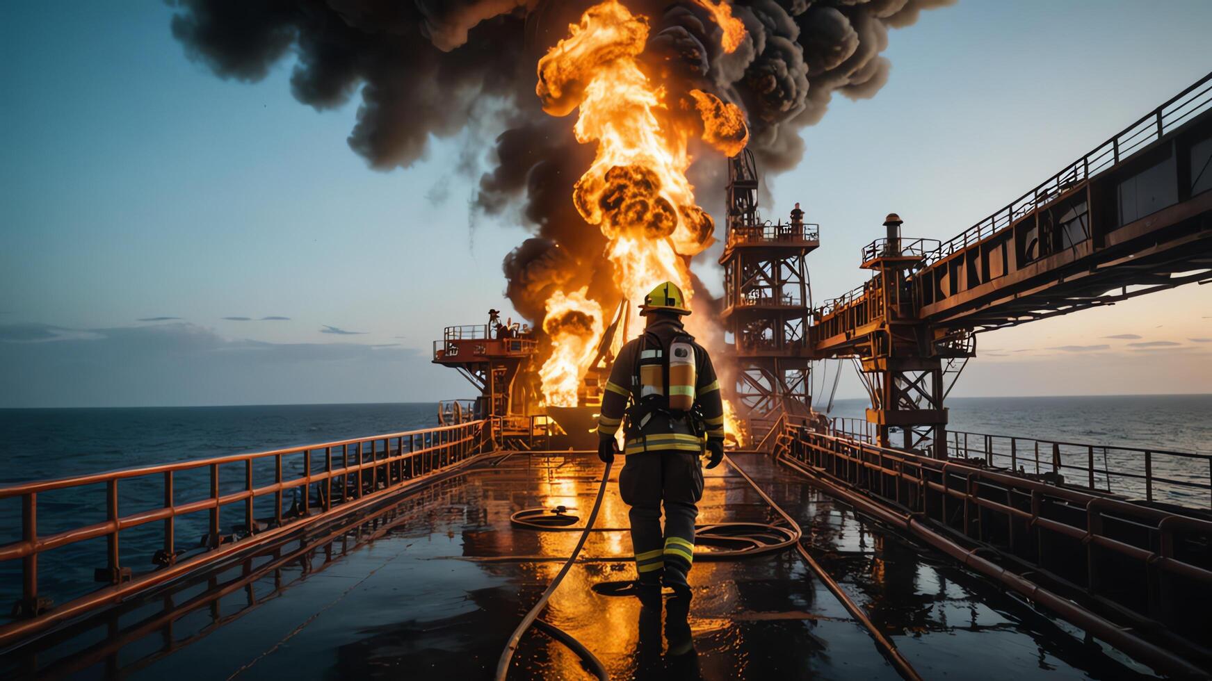 firefighting activities, the atmosphere of firefighters putting out fires photo