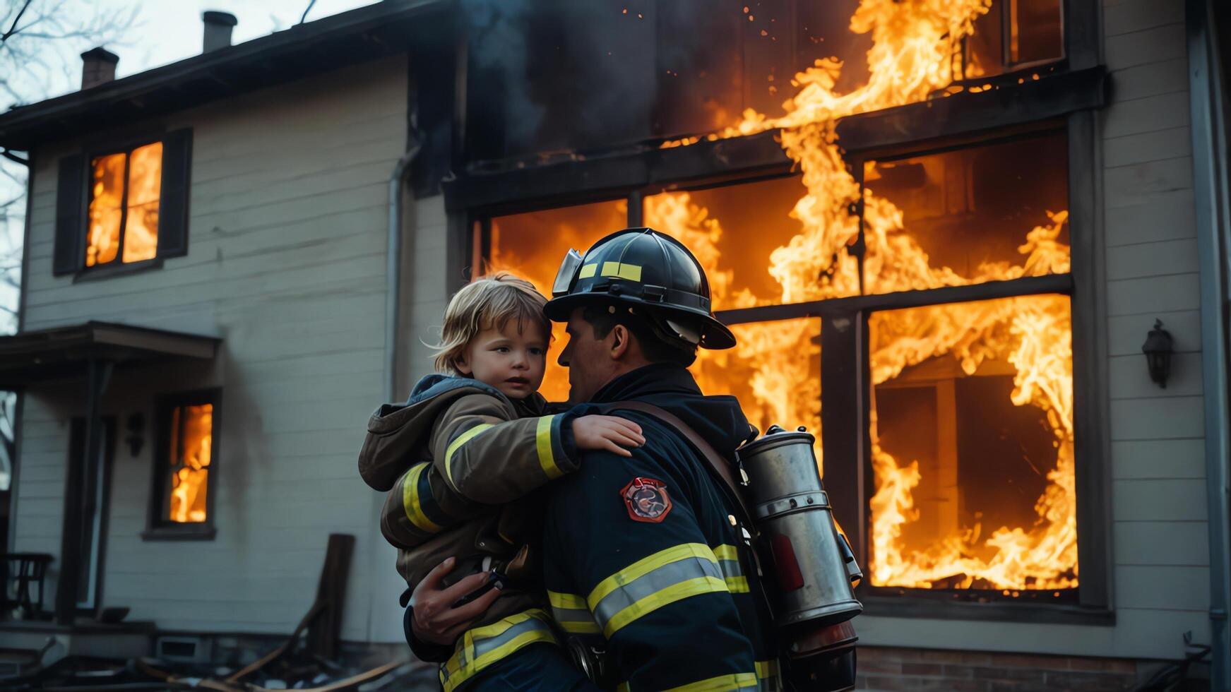 firefighting activities, the atmosphere of firefighters putting out fires photo