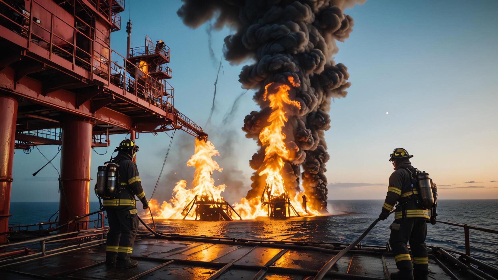 firefighting activities, the atmosphere of firefighters putting out fires photo
