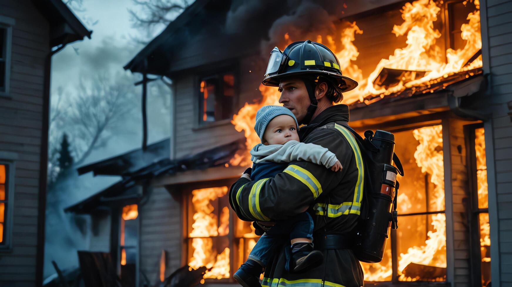 firefighting activities, the atmosphere of firefighters putting out fires photo