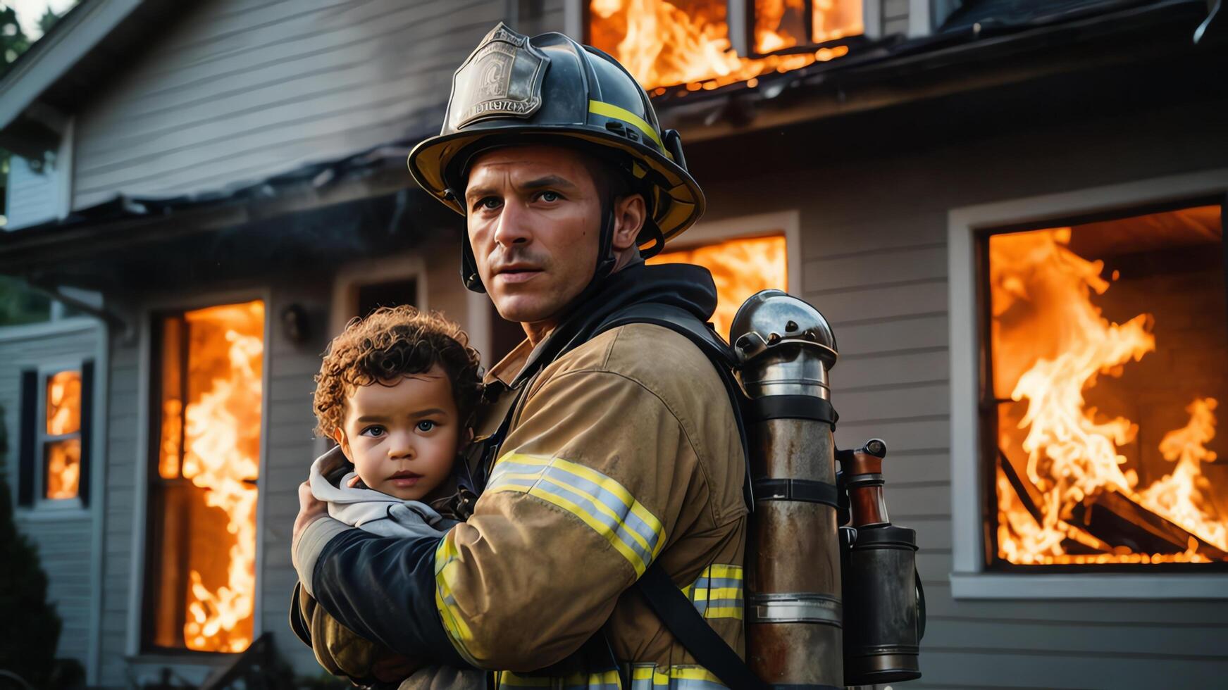 firefighting activities, the atmosphere of firefighters putting out fires photo