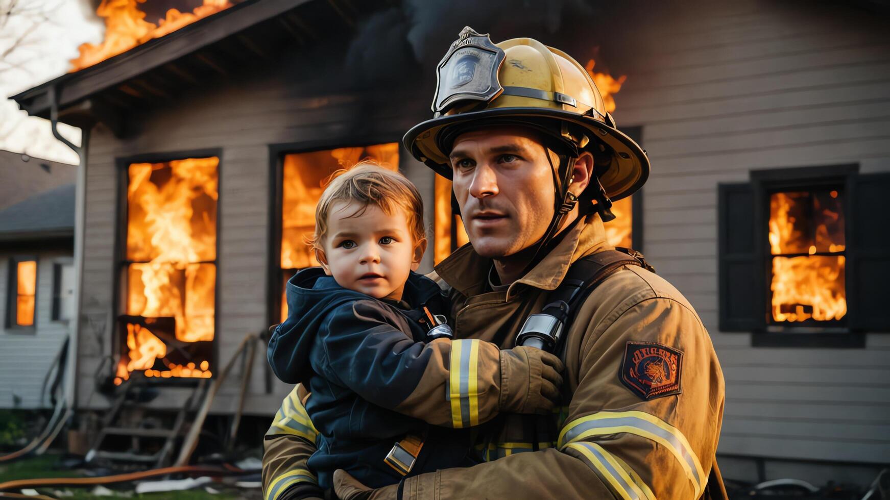 firefighting activities, the atmosphere of firefighters putting out fires photo