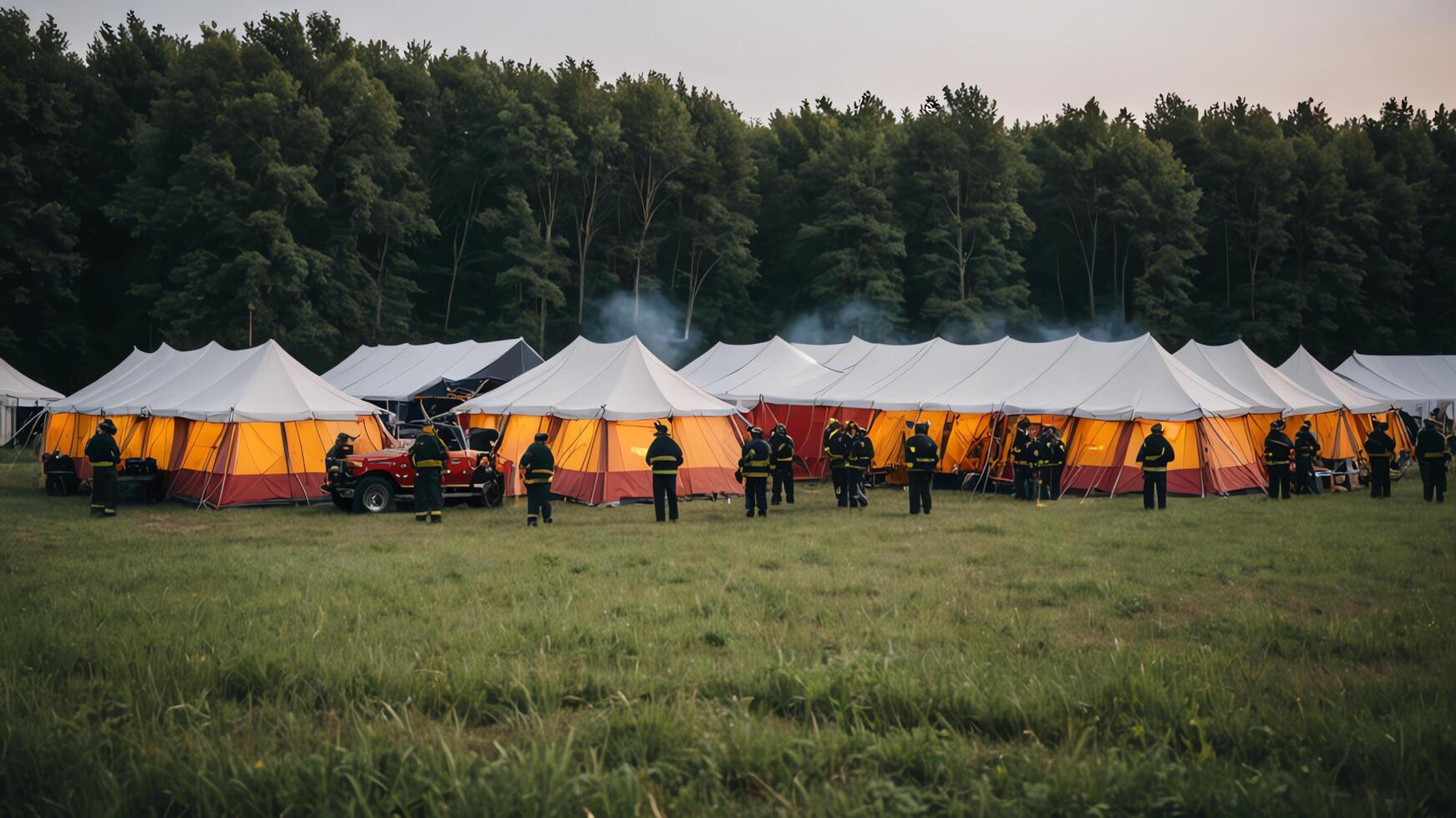 firefighting activities, the atmosphere of firefighters putting out fires photo