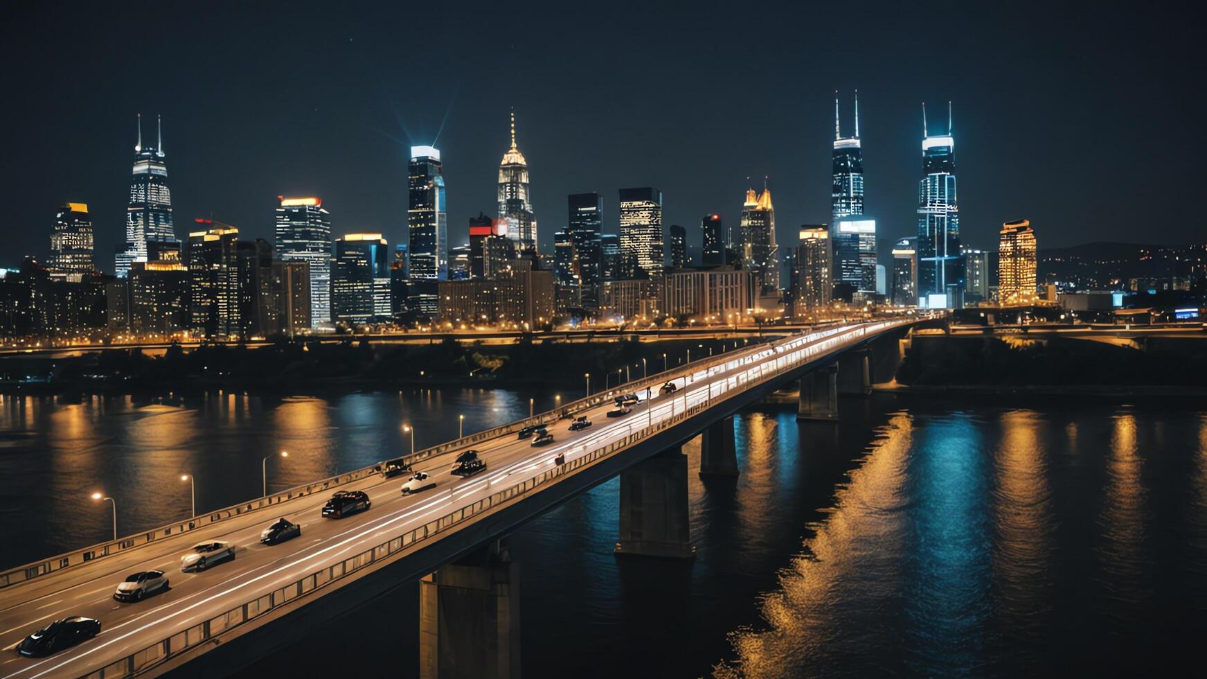 aerial view of highway, overpass in city photo