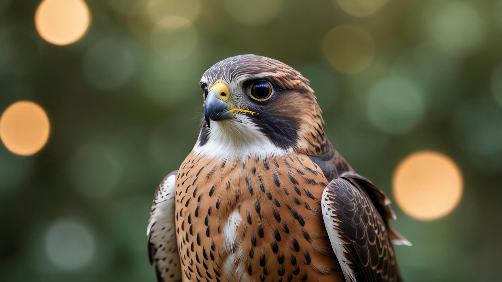 a close up of a bird of prey with a blurred background photo