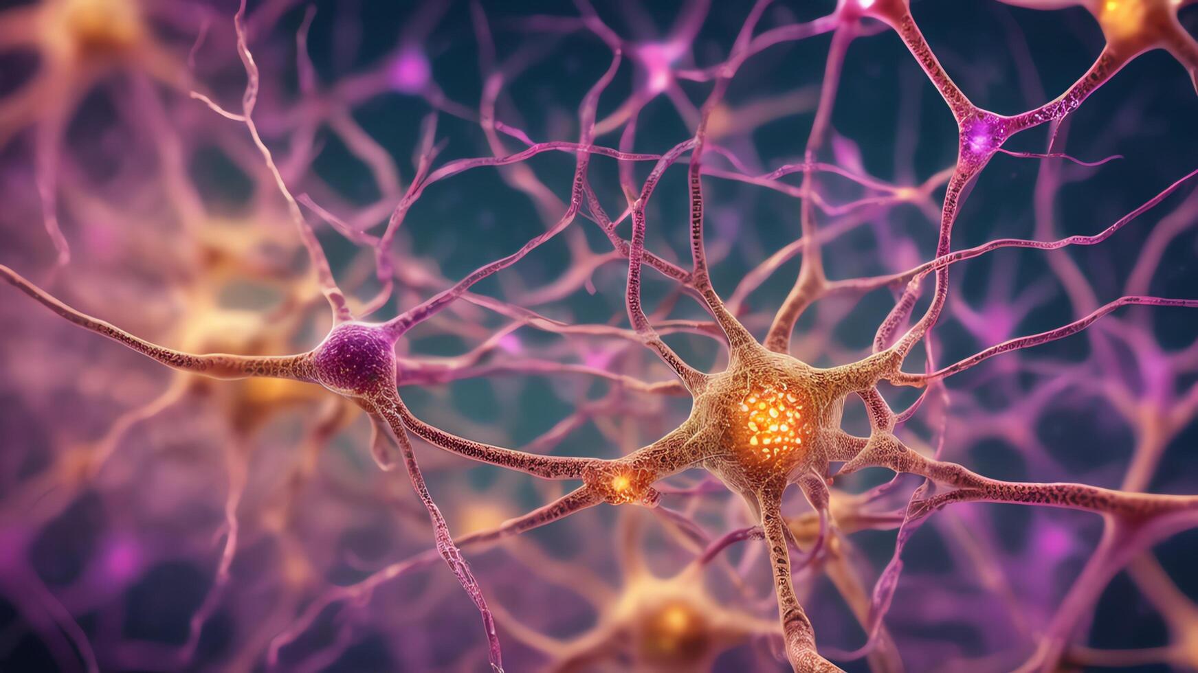 Abstract colorful microscopic structure of cells, neurons, veins, splash, circulation lines, microorganisms, micro dimensions photo