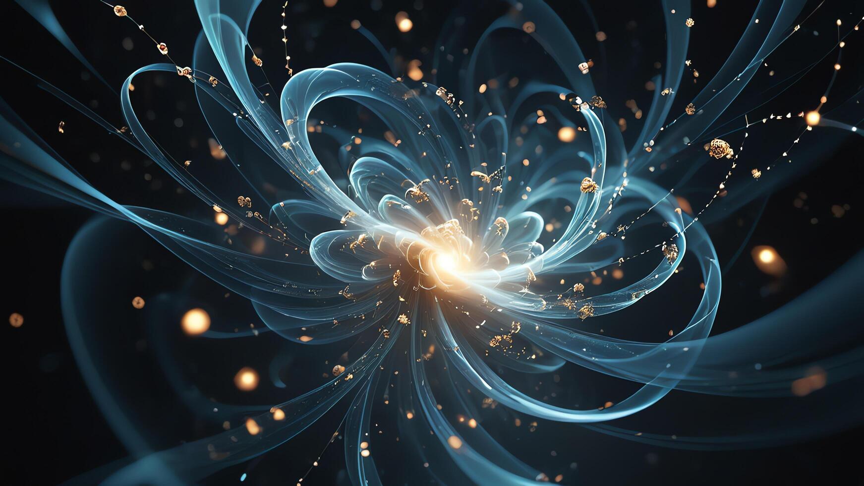 Abstract colorful microscopic structure of cells, neurons, veins, splash, circulation lines, microorganisms, micro dimensions photo