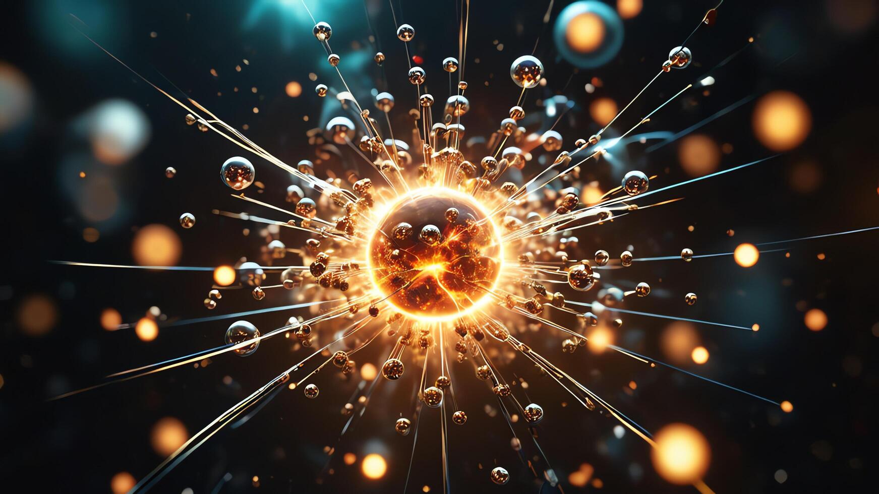 Abstract colorful microscopic structure of cells, neurons, veins, splash, circulation lines, microorganisms, micro dimensions photo