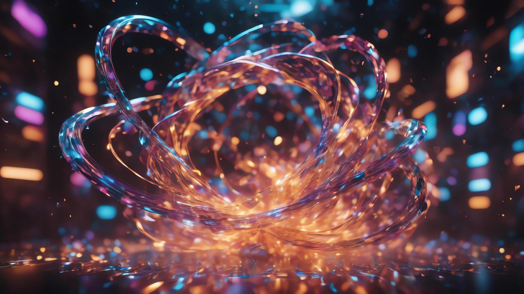 Abstract colorful microscopic structure of cells, neurons, veins, splash, circulation lines, microorganisms, micro dimensions photo