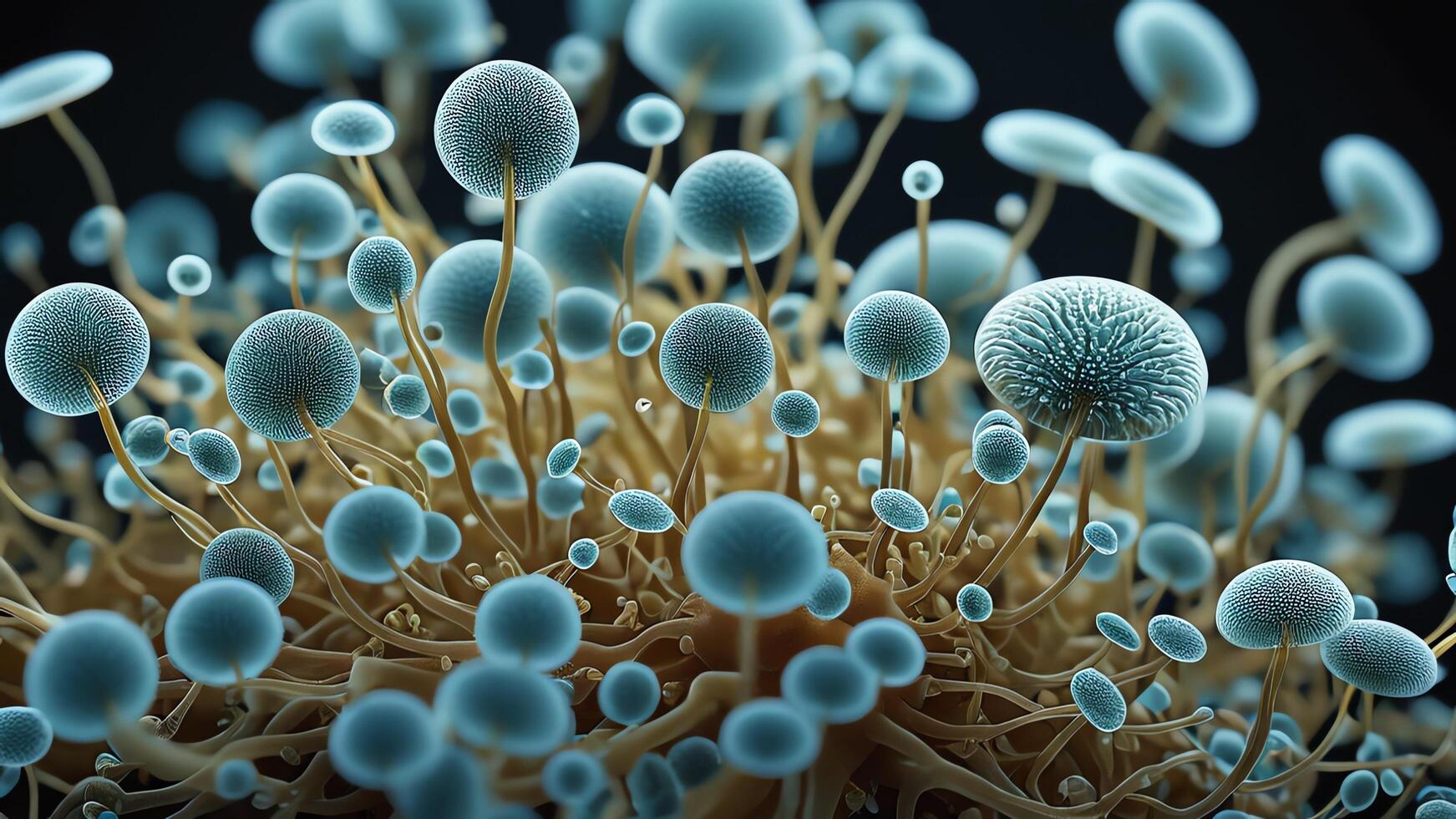 Abstract colorful microscopic structure of cells, neurons, veins, splash, circulation lines, microorganisms, micro dimensions photo