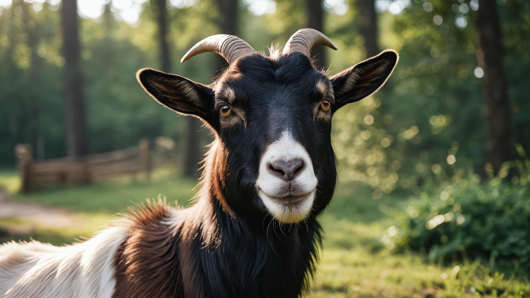 goat animal on farm pasture photo