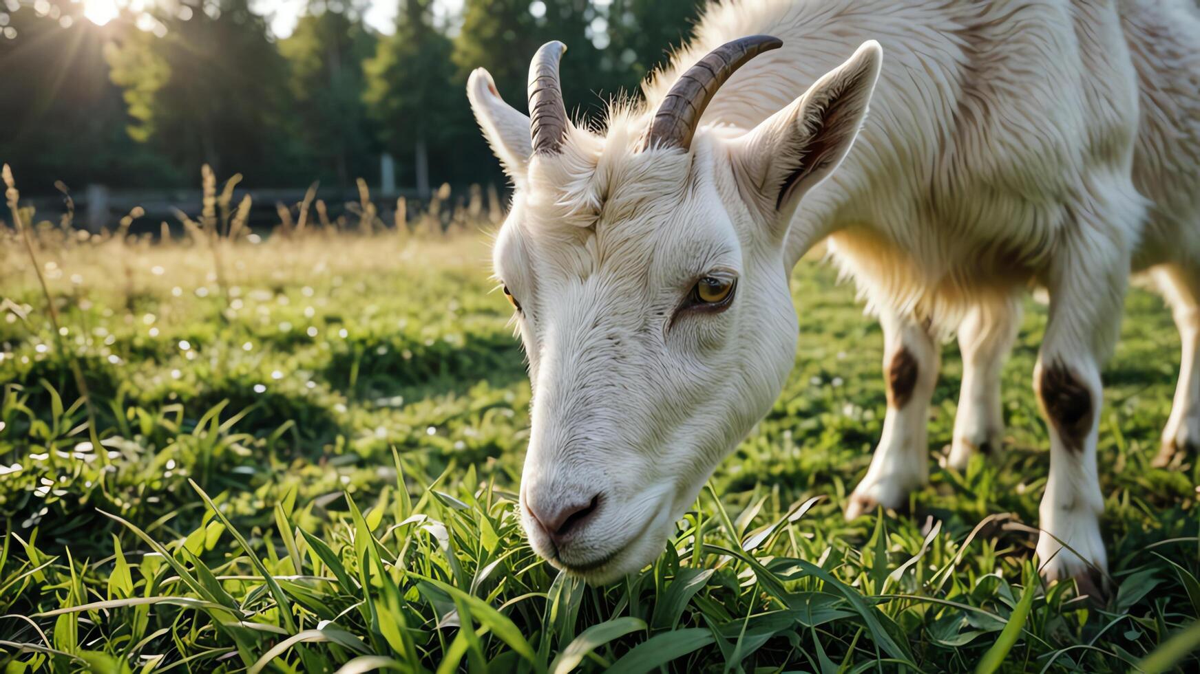 goat animal on farm pasture photo