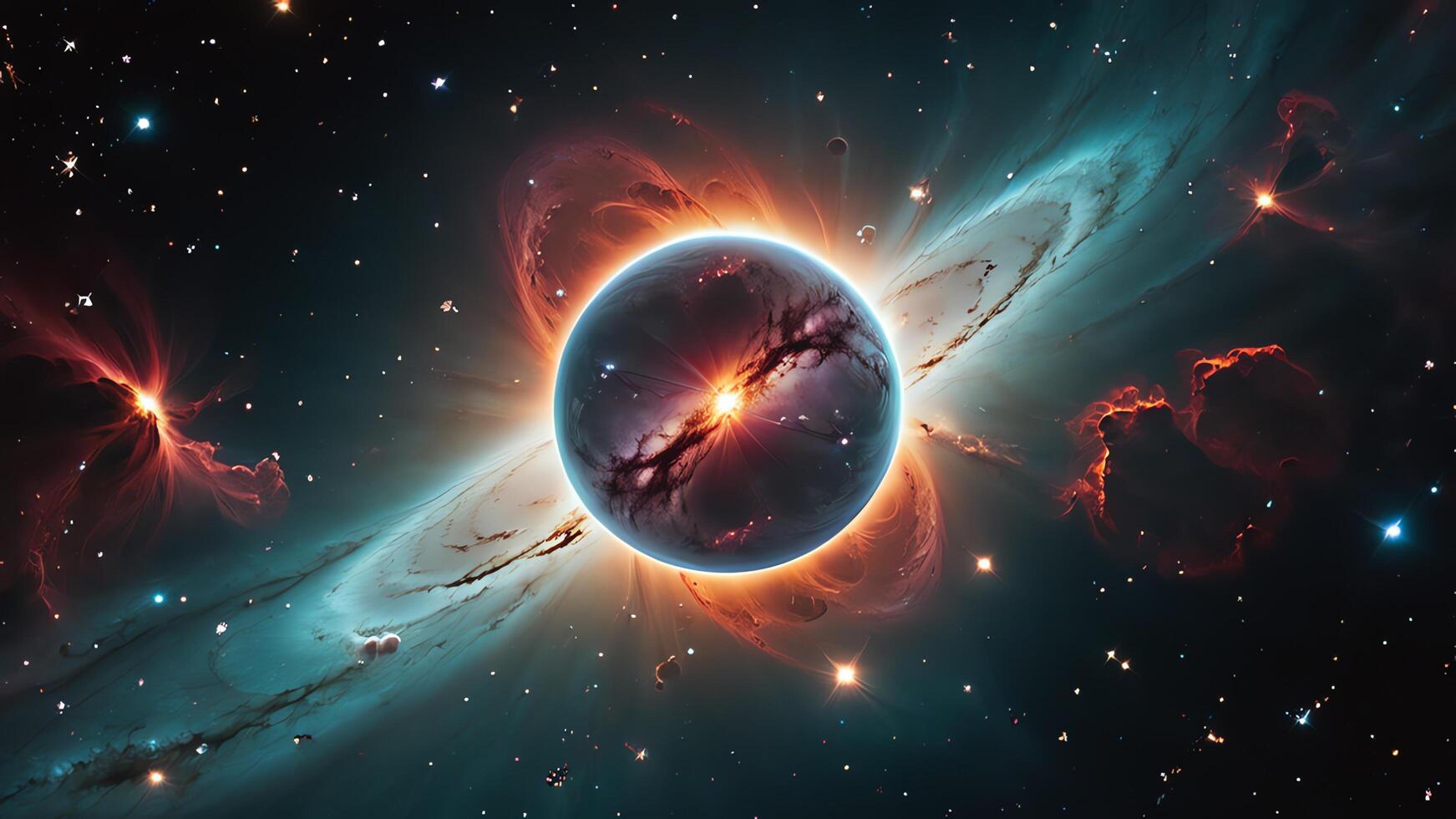 colorful and glowing nebula clouds, beautiful space landscape photo