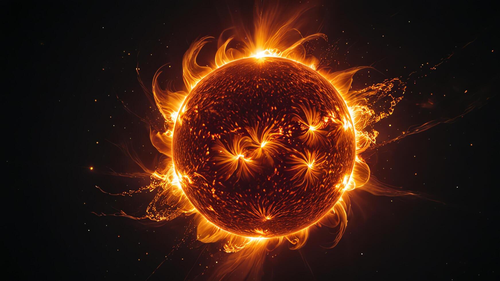 solar storm with dark sky photo