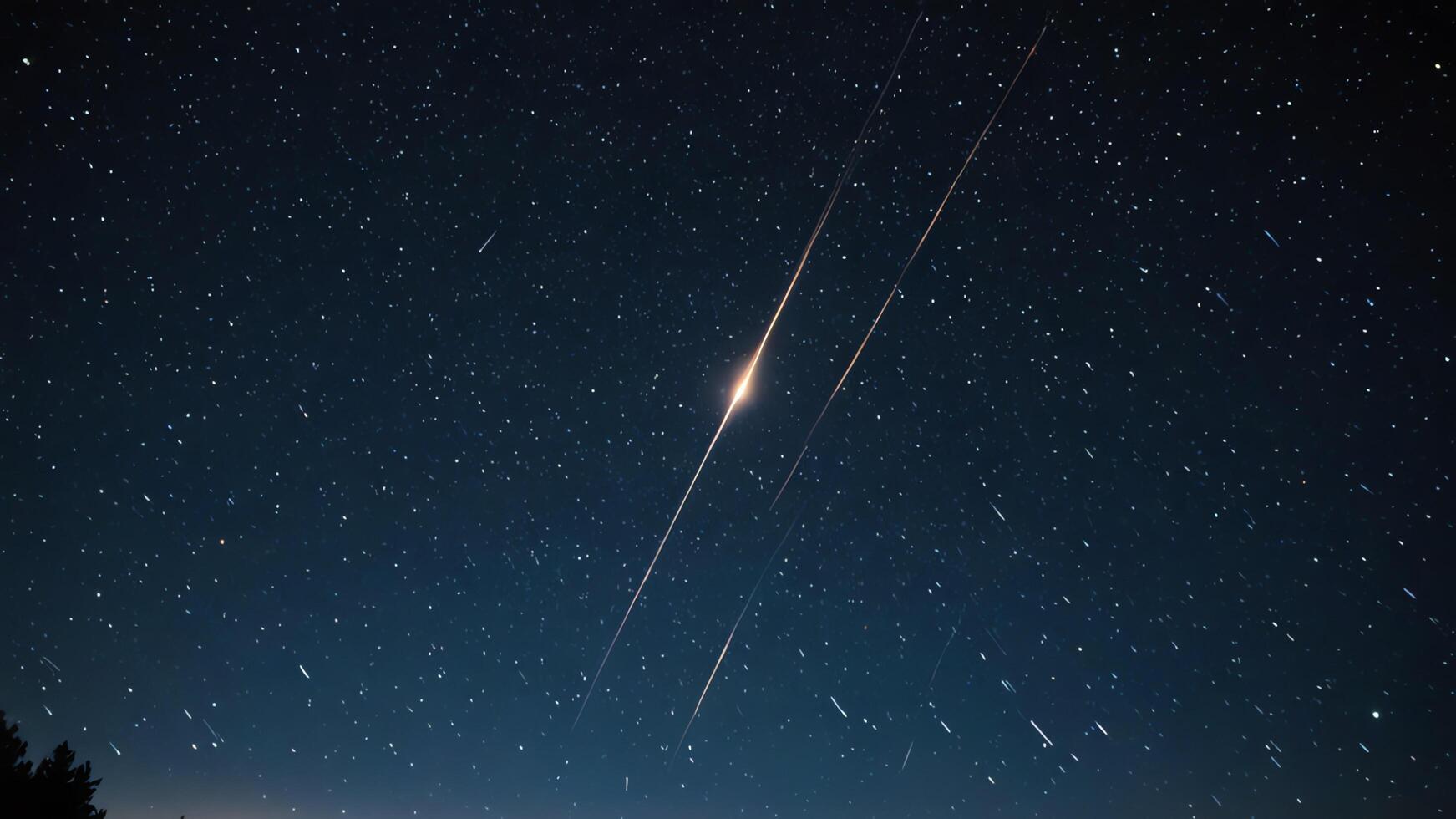 a meteor shower in sky photo