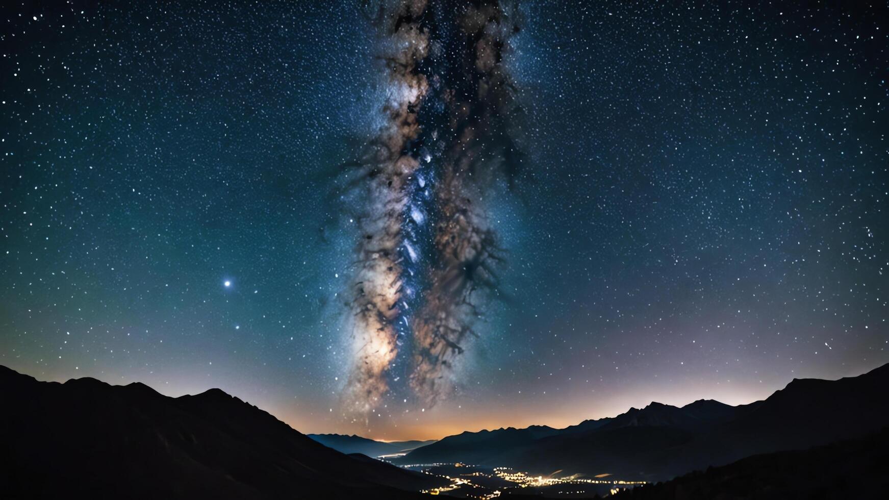 the milky way over the mountains photo