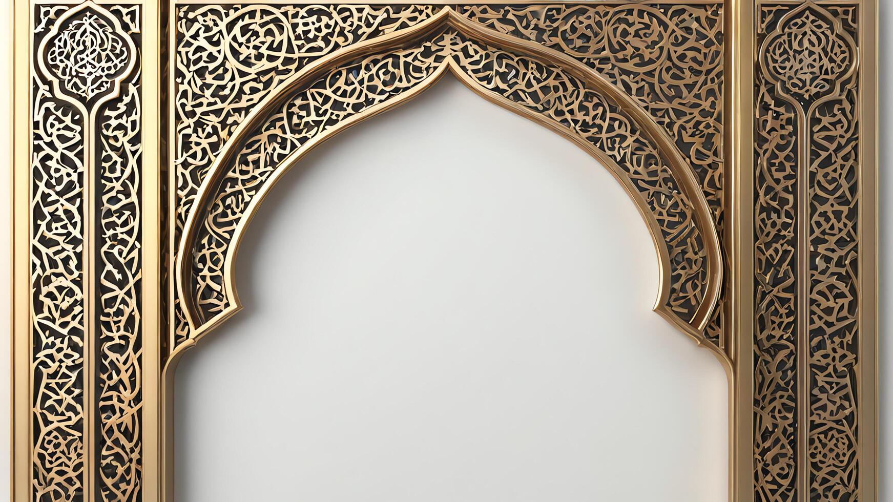 ornate islamic frame background photo