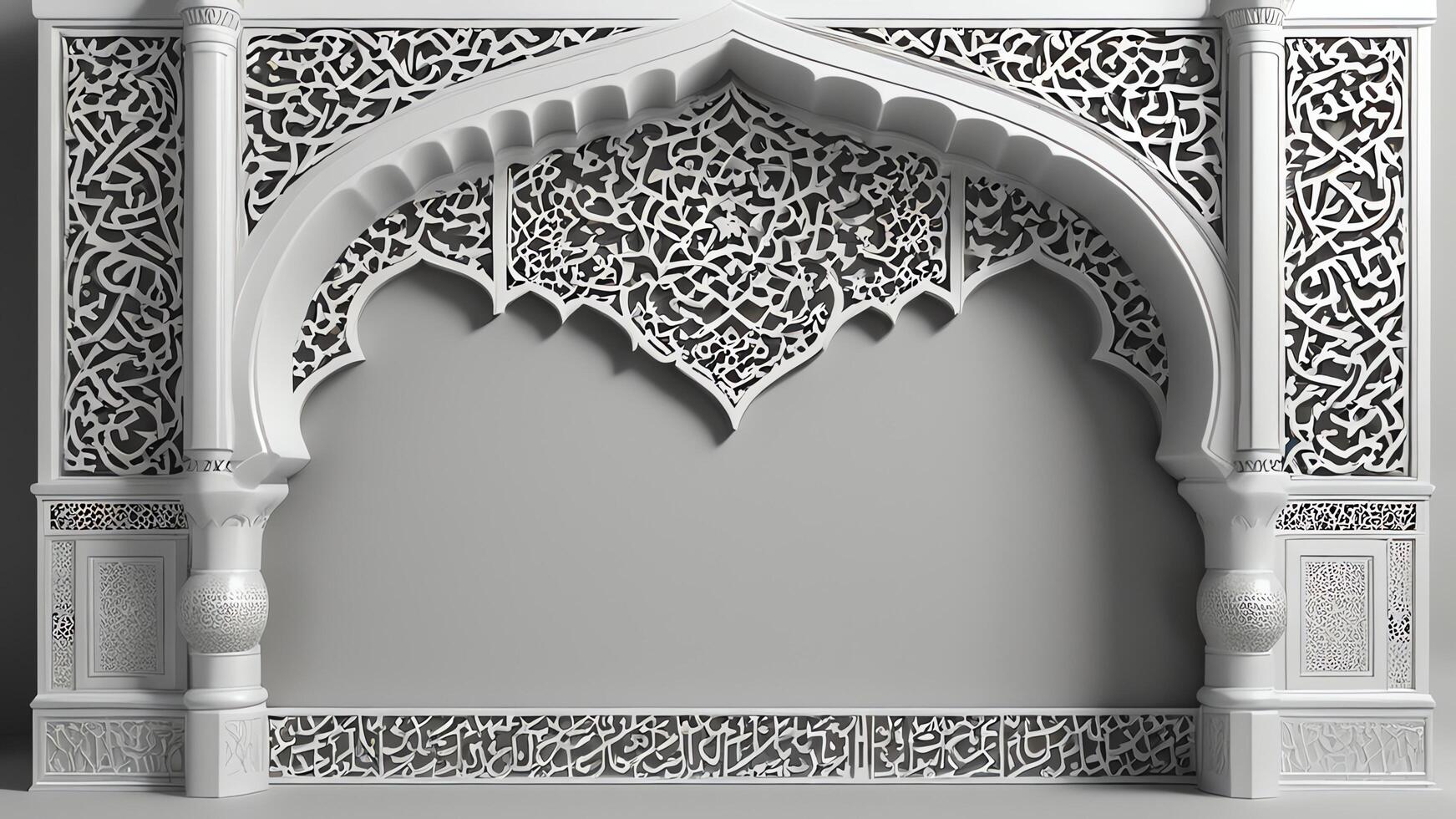 Islamic pattern white frame ornament photo
